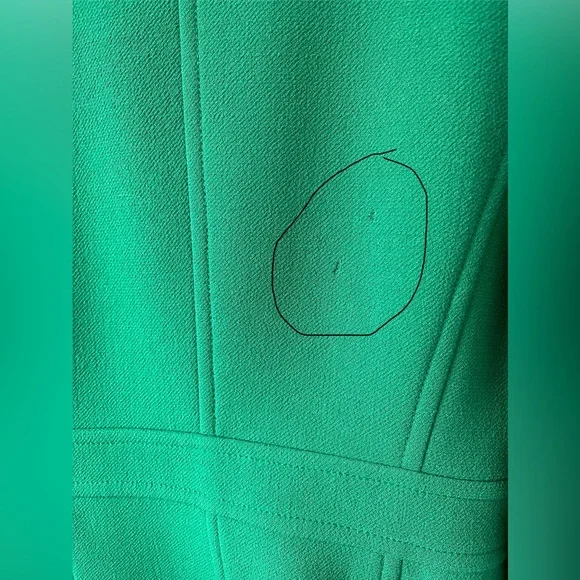 J.Crew wool classic coat, emerald green, turquoise and gold floral lining size 6 - Picture 4 of 10